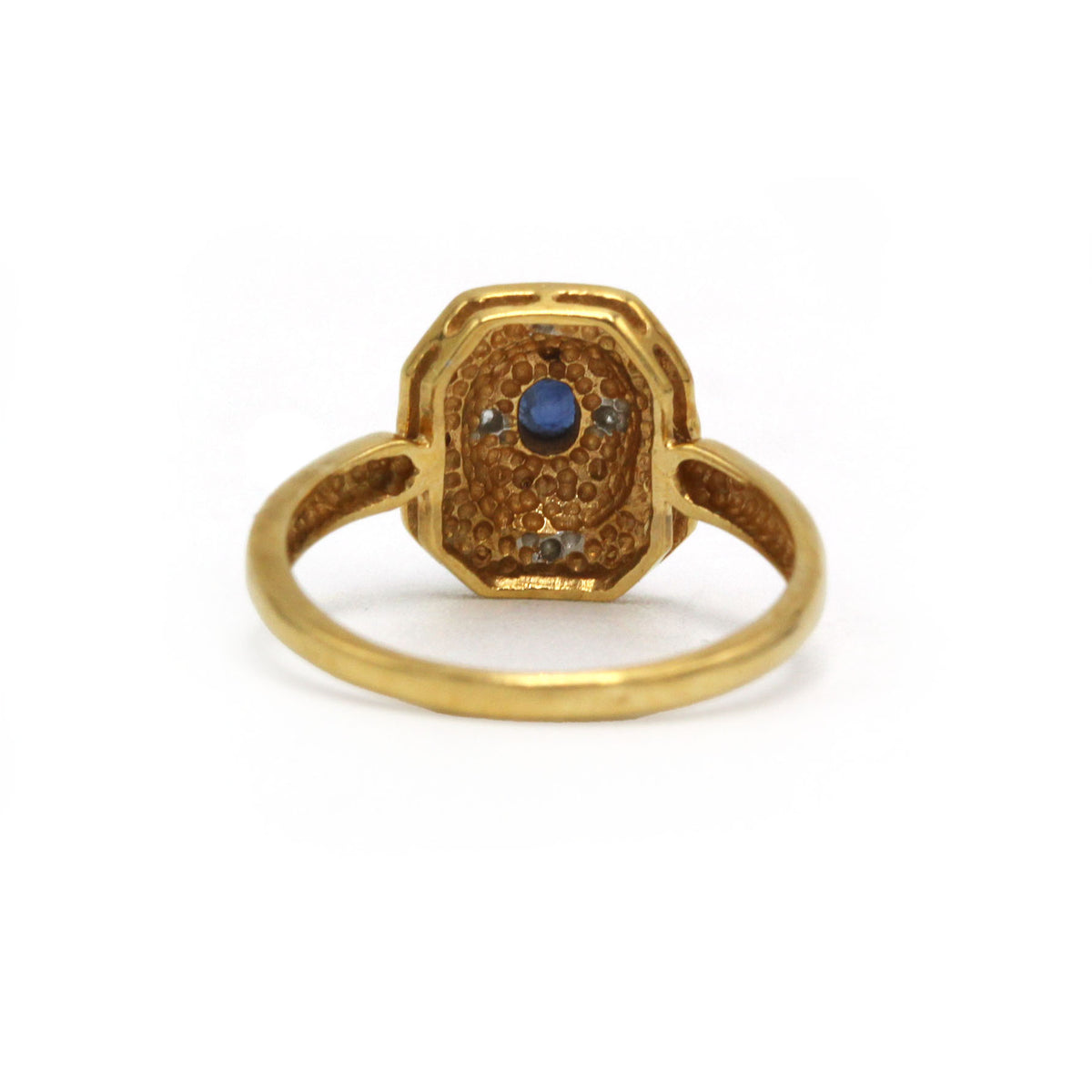 Bague Entourage en or blanc, or jaune, saphir et diamants