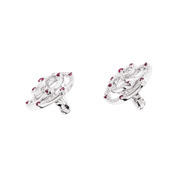 Earrings Giovanni Ferraris, white gold, diamonds and rubies.