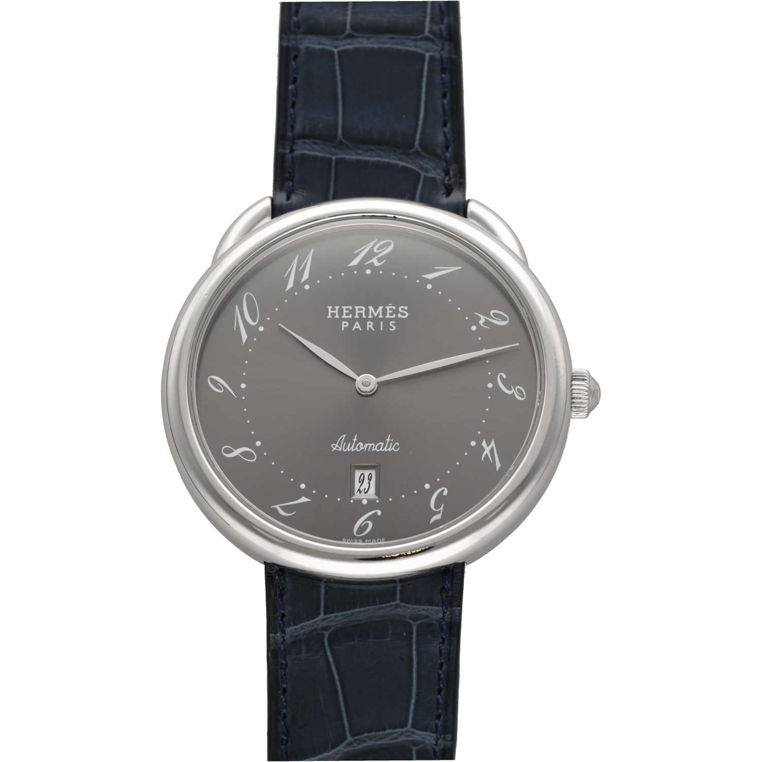 HERMÈS "Arceau" Watch in Steel and Leather