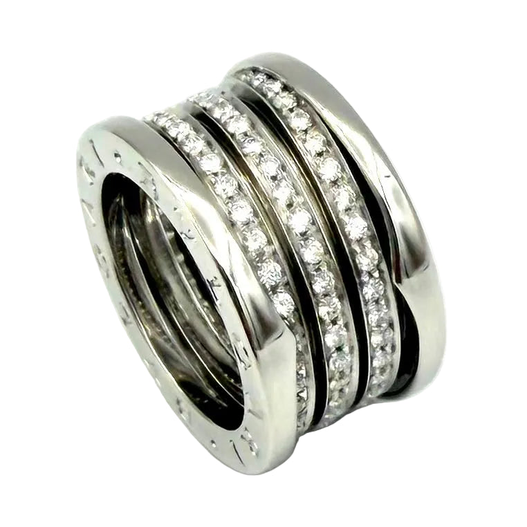 BULGARI "B.Zero1" Band Ring in white gold and diamonds