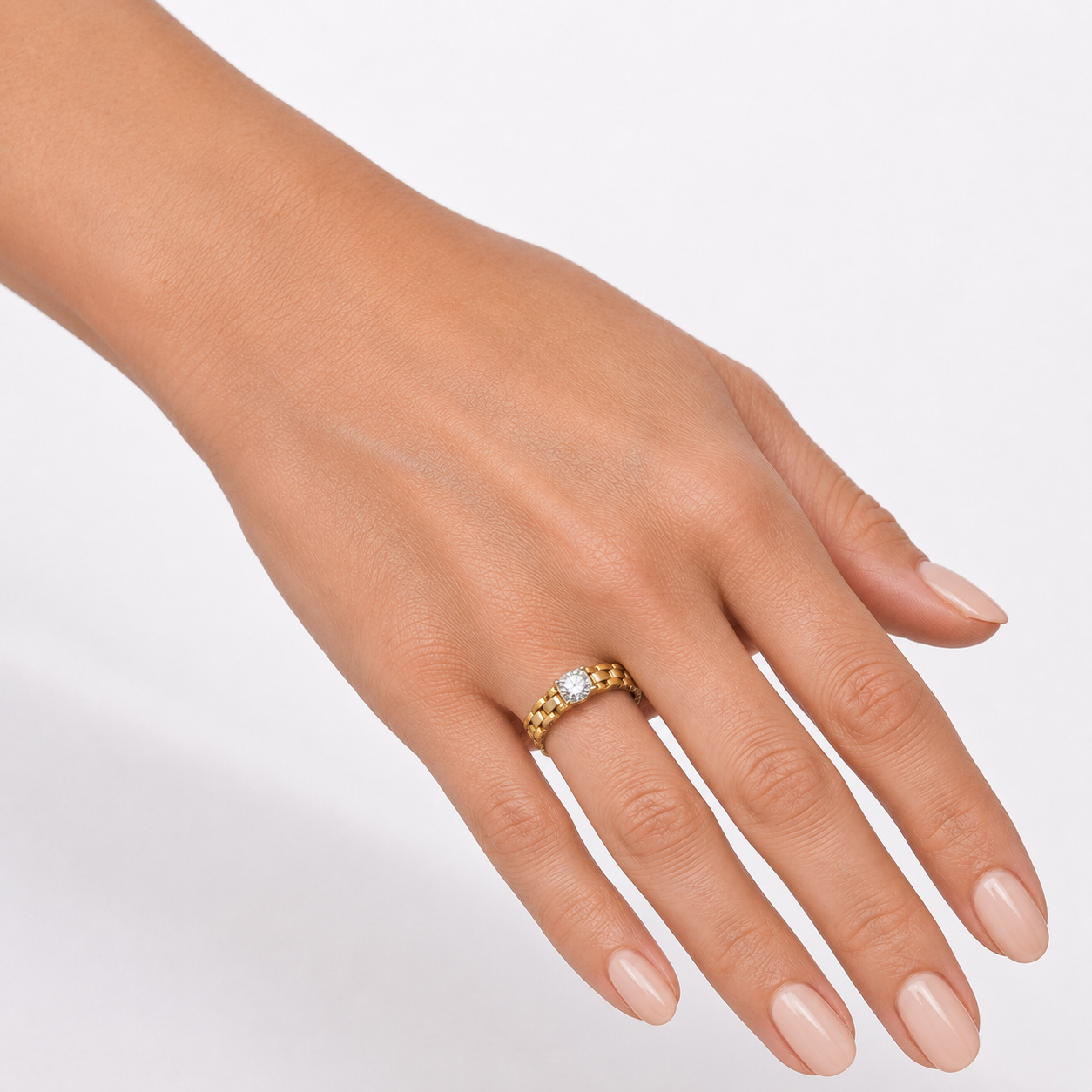 Bague en or blanc, or jaune et diamants