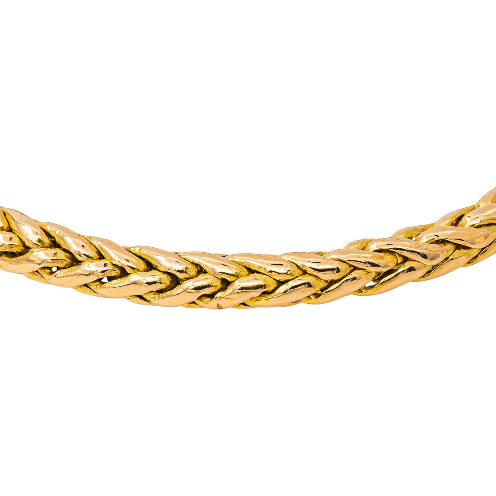 Yellow Gold Palm Leaf Link Bracelet