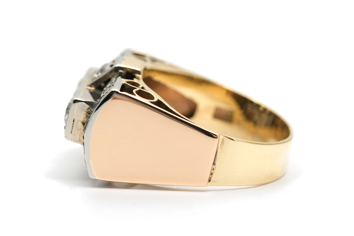 Bague Tank en or jaune et saphirs