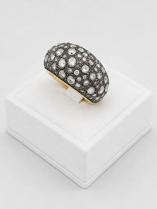 POMELLATO "Tango" Dome Ring in yellow gold and diamonds