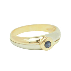 Solitaire Ring in White gold, Yellow gold, and Sapphire