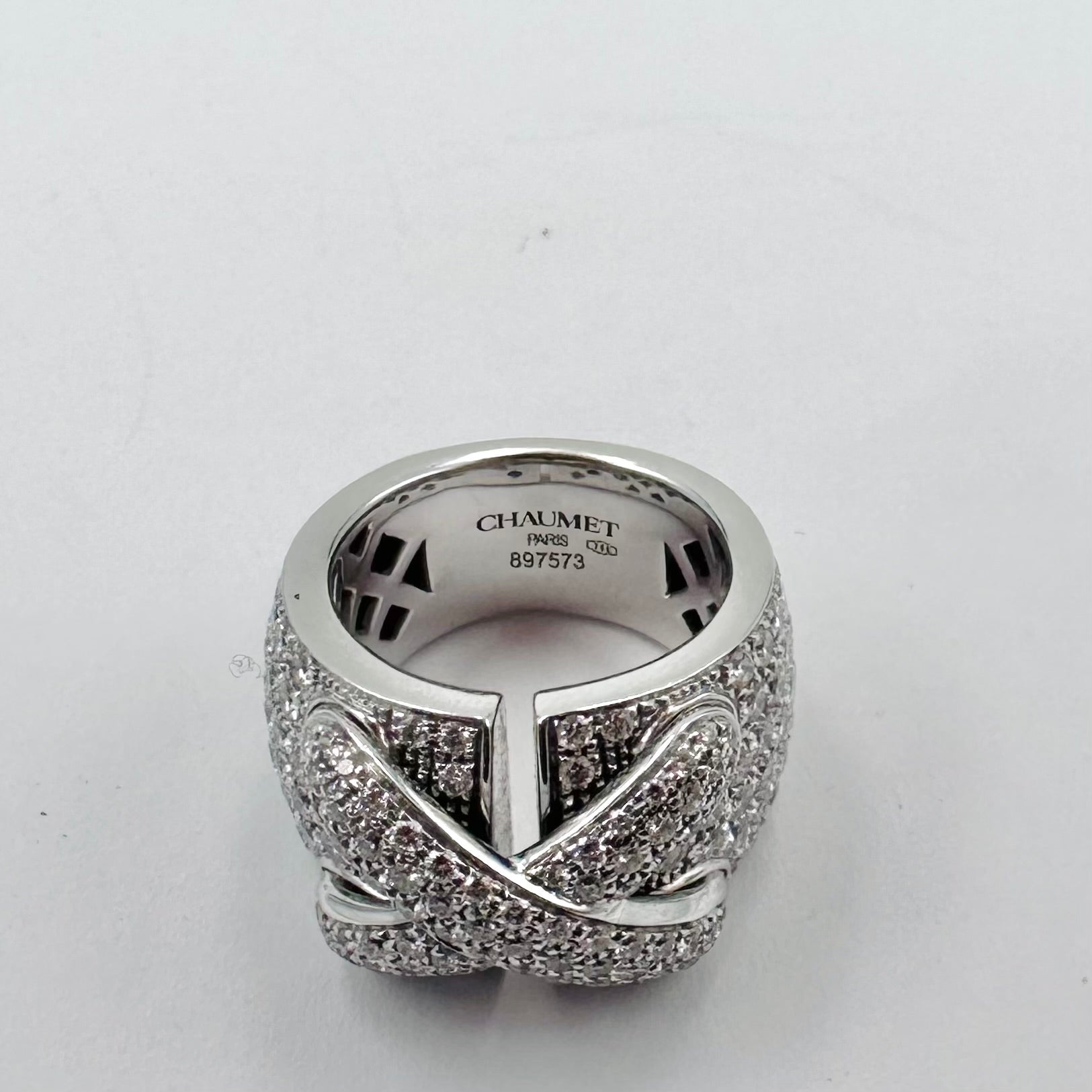 CHAUMET "Liens XL" Band Ring in white gold and diamonds