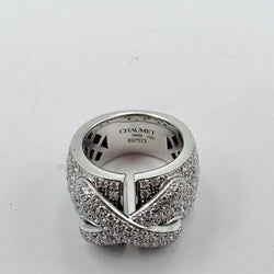 CHAUMET "Liens XL" Band Ring in white gold and diamonds