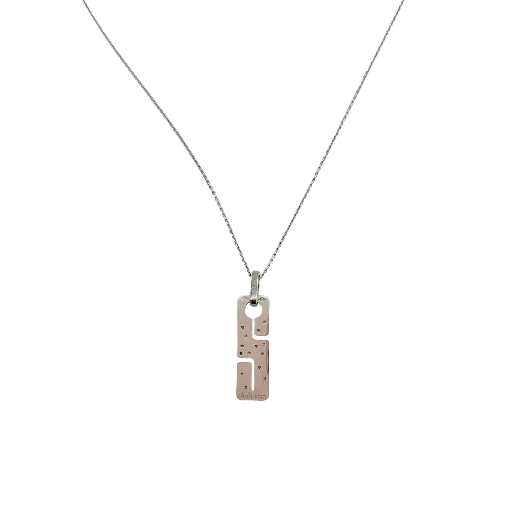 DINH VAN "Seventies" Pendant Necklace in White Gold and Diamonds