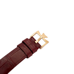 VACHERON CONSTANTIN "Patrimony" PM watch in rose gold, leather, and diamonds