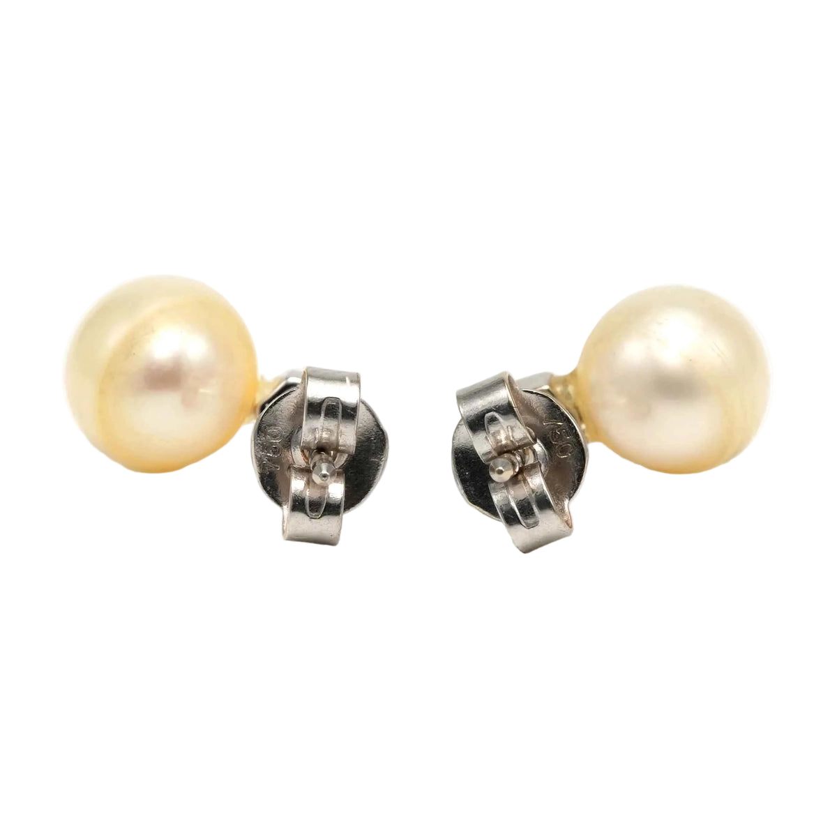White Gold Earrings with Pearls and Diamonds