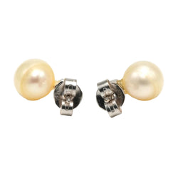 White Gold Earrings with Pearls and Diamonds