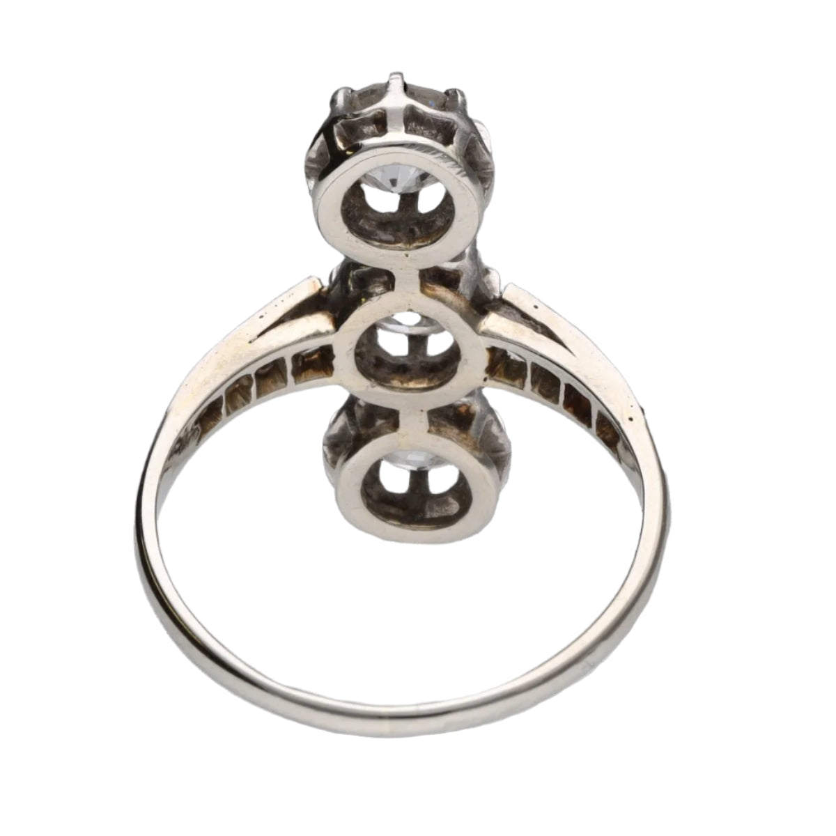 Bague 1930 en or 18k et platine avec diamants taille ancienne vers 1930. Taille 55. - Castafiore