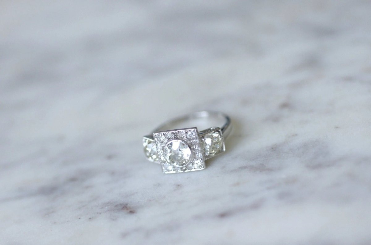 Bague 3 diamants Art Deco - Castafiore