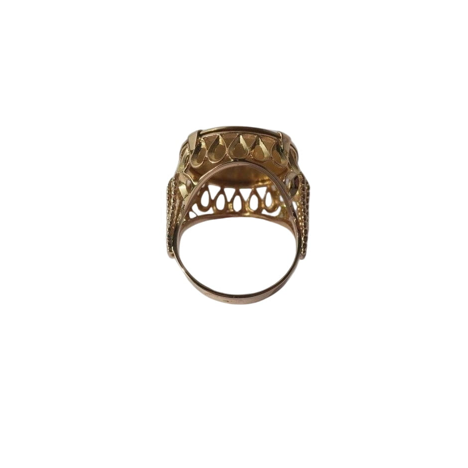 Bague A. AUGIS chevalière médaille d'amour en or jaune - Castafiore