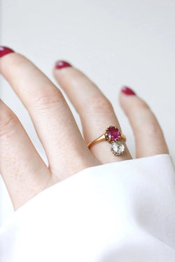 Bague aigrette diamant et tourmaline rose - Castafiore