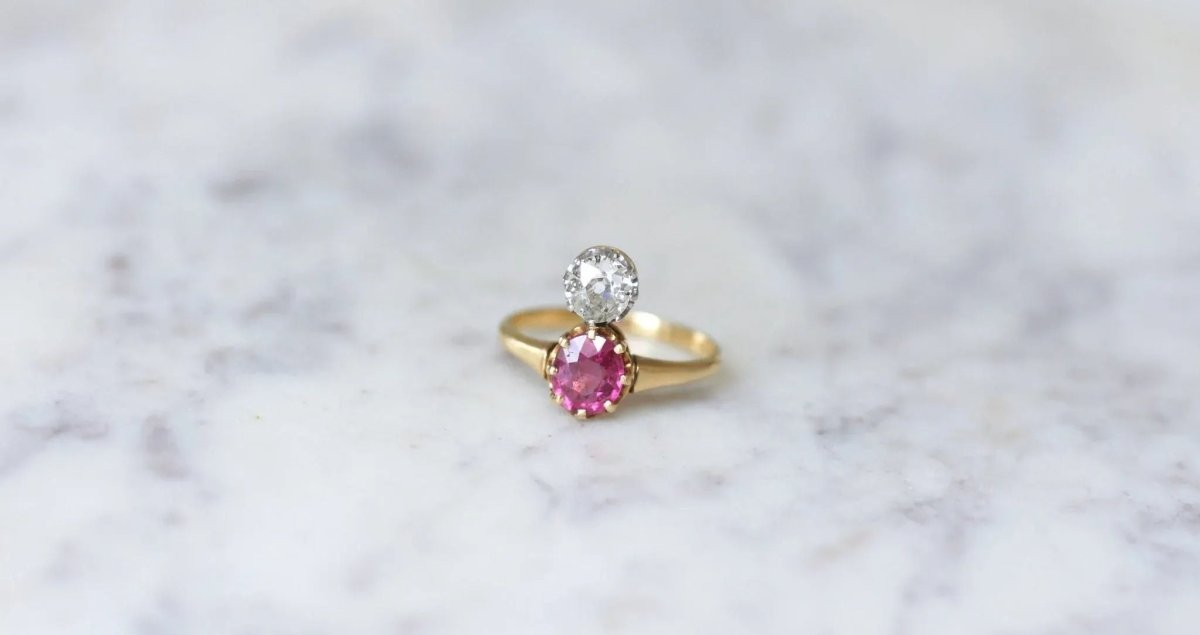Bague aigrette diamant et tourmaline rose - Castafiore
