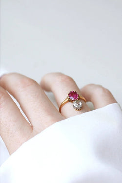 Bague aigrette diamant et tourmaline rose - Castafiore