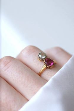 Bague aigrette diamant et tourmaline rose - Castafiore