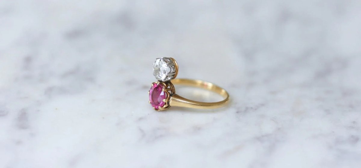 Bague aigrette diamant et tourmaline rose - Castafiore