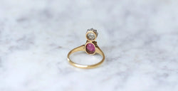 Bague aigrette diamant et tourmaline rose - Castafiore