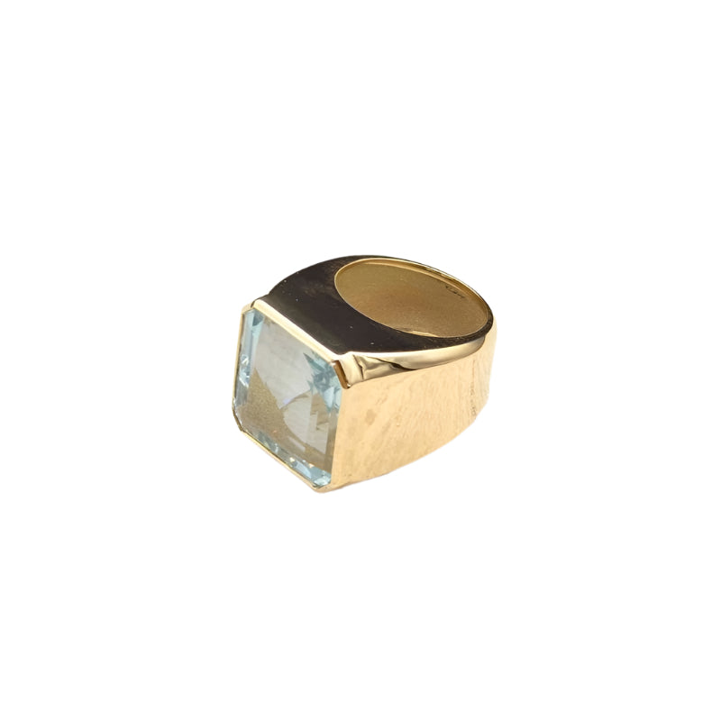 Bague aigue-marine en or jaune 18k - Castafiore