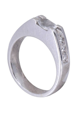 Bague aigue - marine et diamants en or blanc - Castafiore