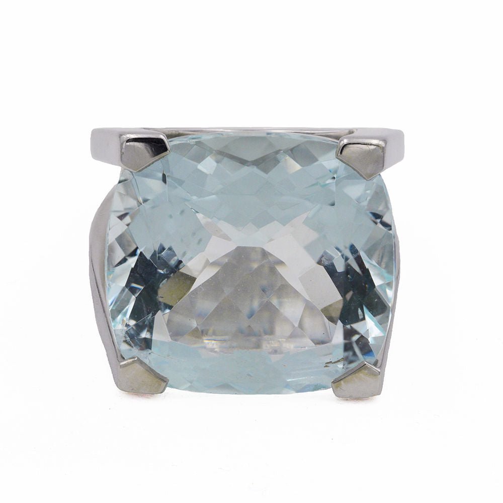 Bague Aigue - Marine - Or gris - Castafiore