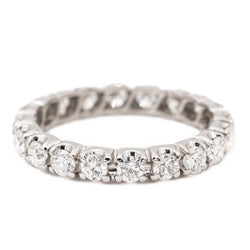 Bague Alliance américaine en or blanc et diamant - Castafiore