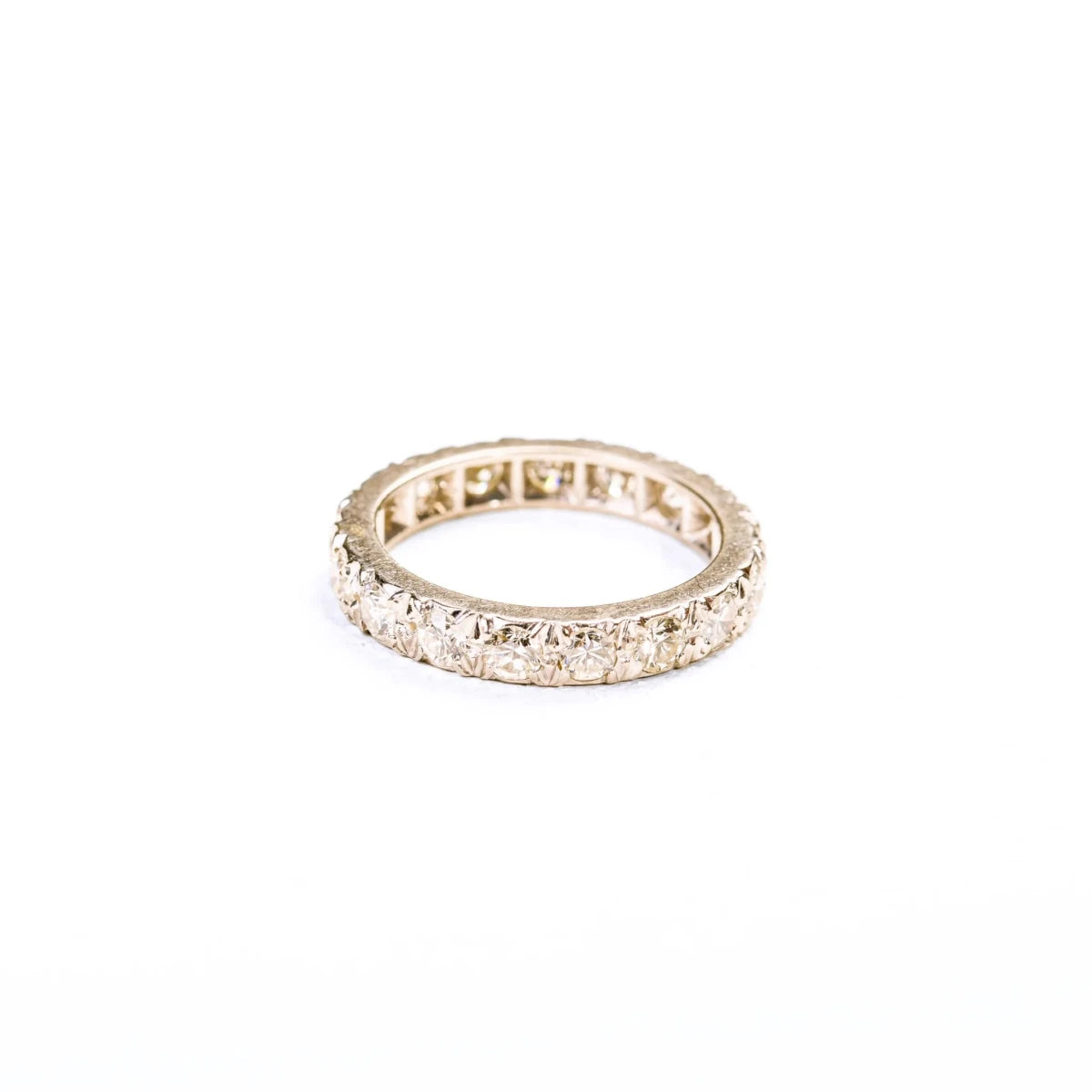 Bague Alliance américaine en or blanc et diamants - Castafiore