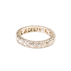 Bague Alliance américaine en or blanc et diamants - Castafiore