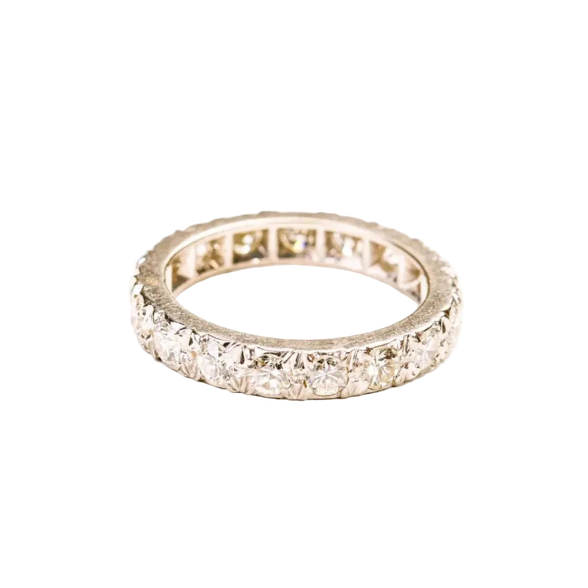 Bague Alliance américaine en or blanc et diamants - Castafiore
