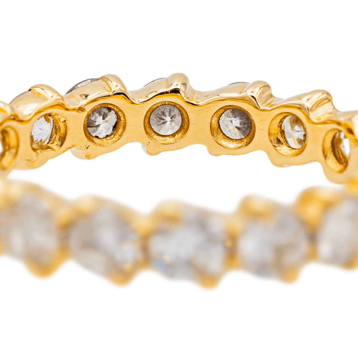 Bague Alliance américaine en or jaune et diamant - Castafiore