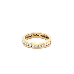 Bague alliance américaine en or jaune et diamant - Castafiore