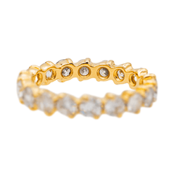 Bague Alliance américaine en or jaune et diamant - Castafiore