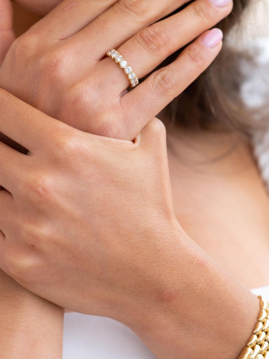 Bague Alliance américaine Or jaune Diamant - Castafiore