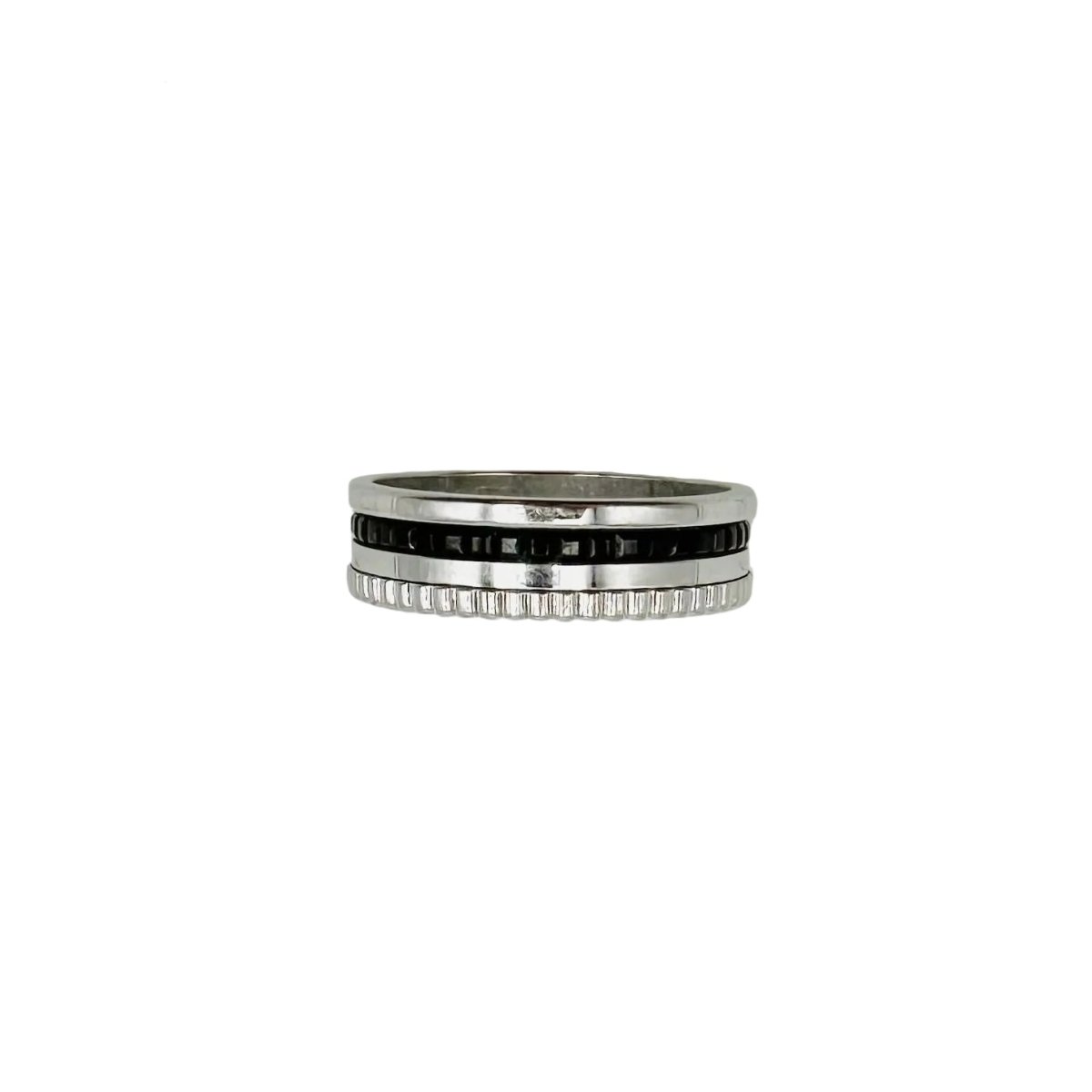 Bague Alliance BOUCHERON "Quatre Black Edition" en or blanc et PVD noir - Castafiore