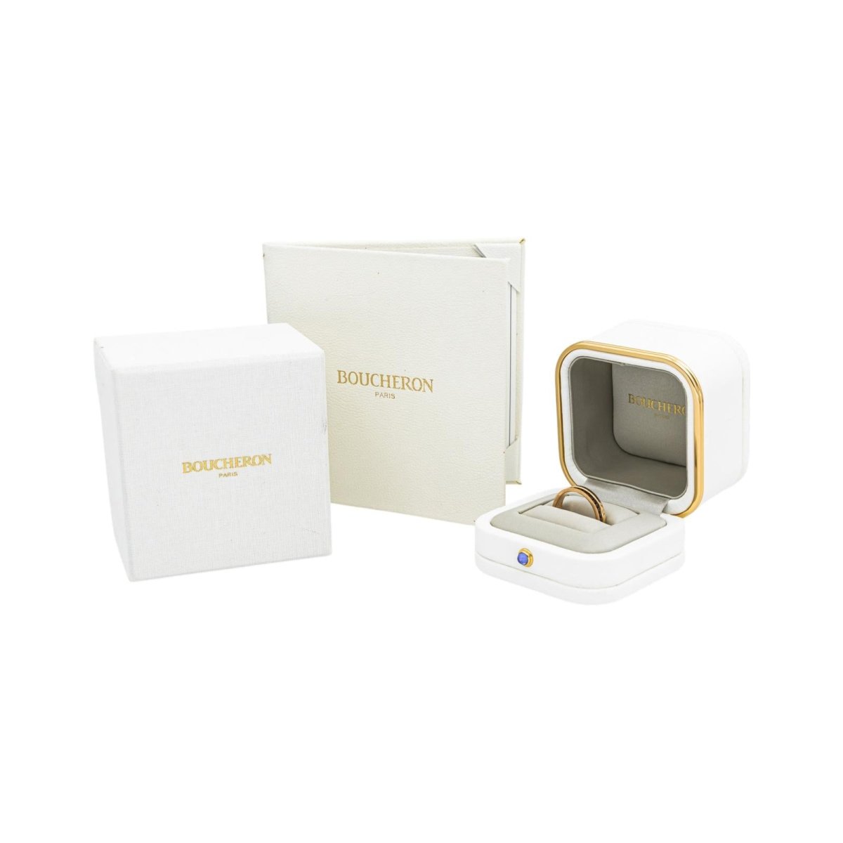 Bague Alliance BOUCHERON "Quatre Classique" en or rose et céramique - Castafiore