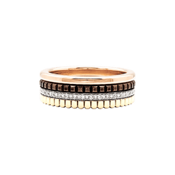 Ring Boucheron, "Quatre Classique Small", three-tone gold, brown PVD and diamonds.