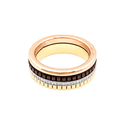 Ring Boucheron, "Quatre Classique Small", three-tone gold, brown PVD and diamonds.