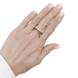 Ring Boucheron, "Quatre Classique Small", three-tone gold, brown PVD and diamonds.