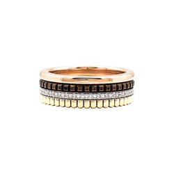 Ring Boucheron, "Quatre Classique Small", three-tone gold, brown PVD and diamonds.