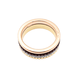 Ring Boucheron, "Quatre Classique Small", three-tone gold, brown PVD and diamonds.