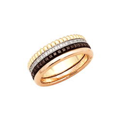 Ring Boucheron, "Quatre Classique Small", three-tone gold, brown PVD and diamonds.