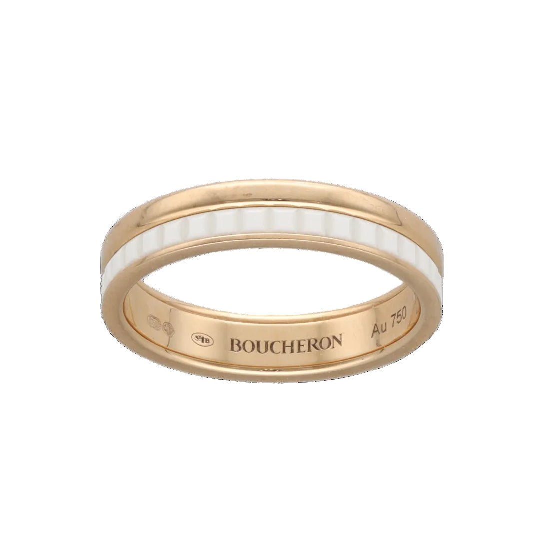 Ring Boucheron Quatre - 18k pink gold - White ceramic - Size 51
