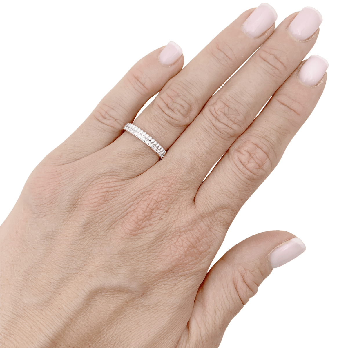 Bague Alliance BOUCHERON "Quatre Radiant Edition" en or blanc et diamants - Castafiore