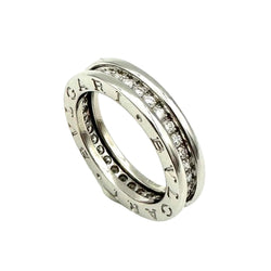 Bague Alliance BULGARI "B.Zéro1" en or blanc et diamants - Castafiore