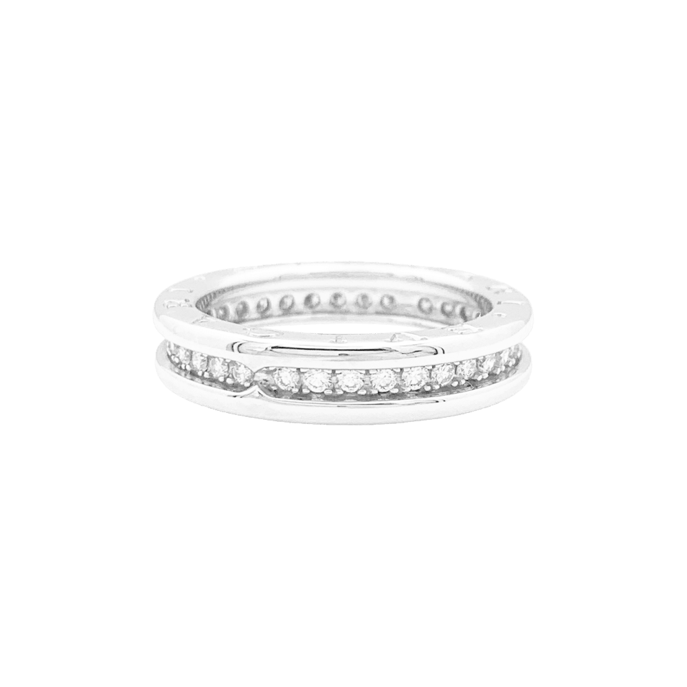 Bague Alliance BULGARI "B.Zero1" en or blanc et diamants - Castafiore