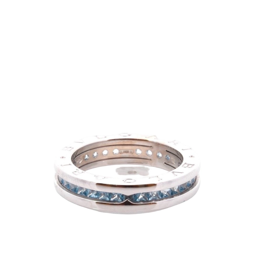 Bague Alliance BULGARI "B.Zero1" en or blanc et topazes - Castafiore