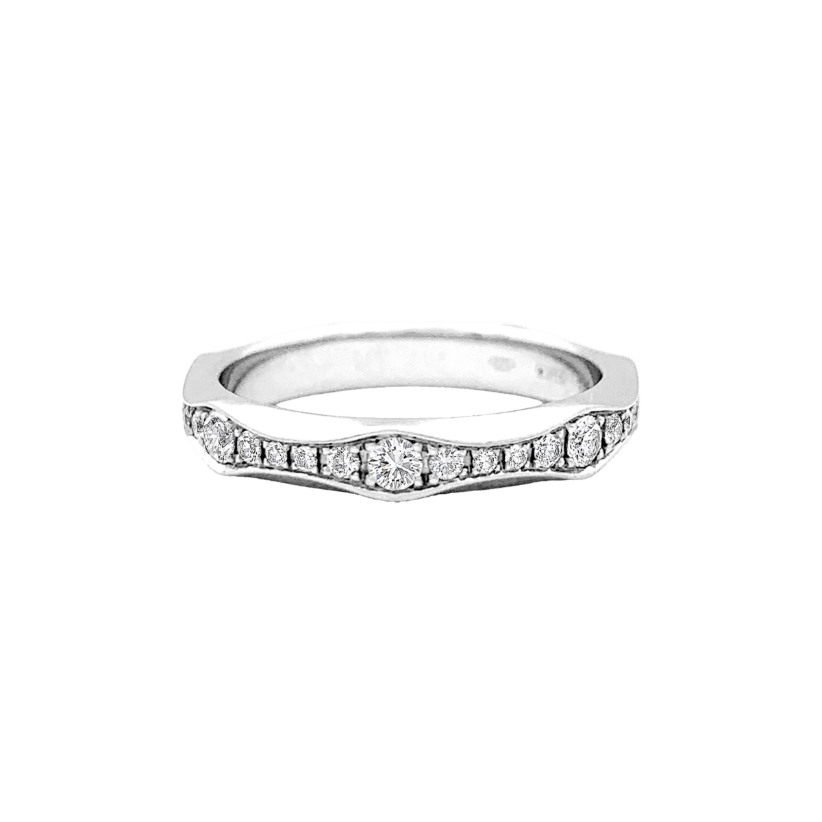 Bague Alliance BULGARI "Infinito" en platine et diamants - Castafiore