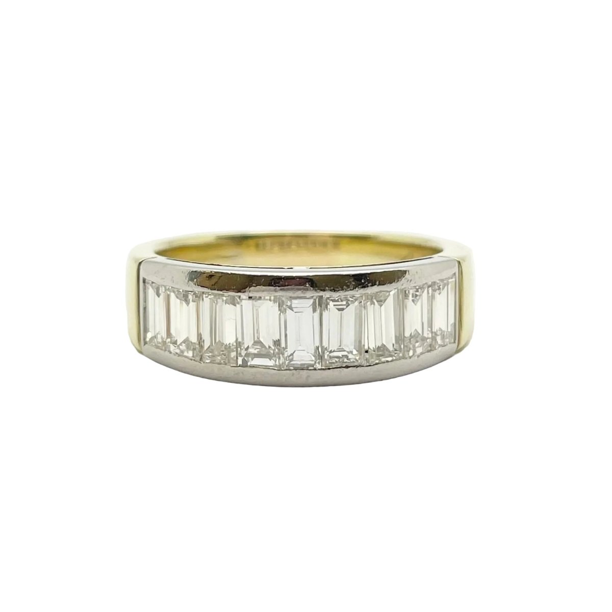 Bague Alliance CALDERONI en or blanc, or jaune et diamants - Castafiore